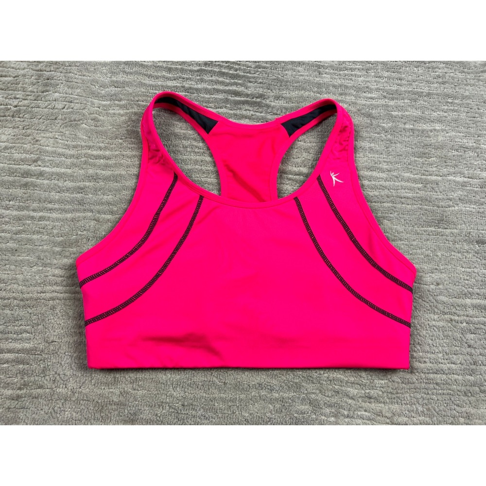 Danskin‎ Now Sports Bra Womens Large Pink Racerback Medium Impact Activewear